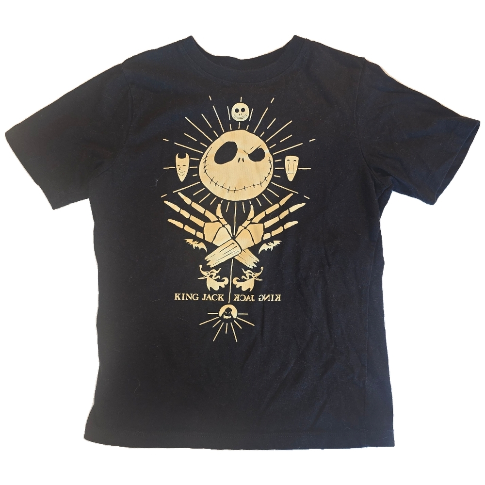 EUC Disney Black and Gold Jack Skellington T-Shirt Boys size M